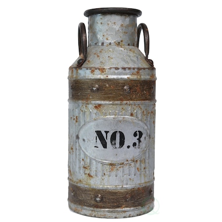 VINTIQUEWISE Galvanized Metal Rustic Milk Can, Small QI003292.S